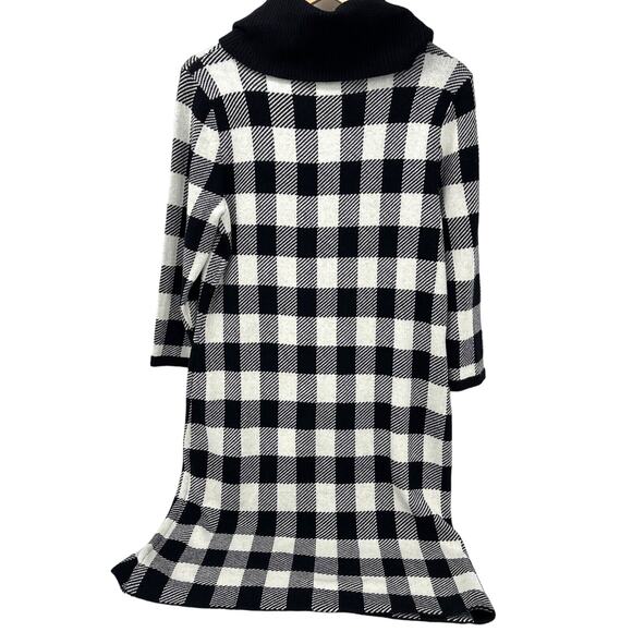 Talbots Sweater Dress Womens Petite Large Lp Turtleneck Buffalo Plaid COMFY NEW - Picture 2 of 6